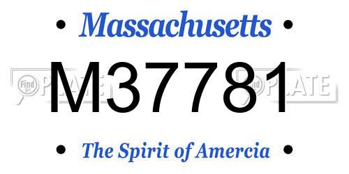 M37781 Massachusetts License Plate