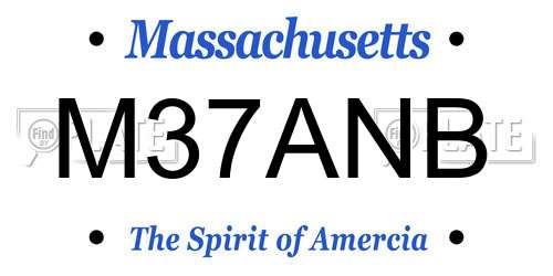 M37ANB Massachusetts License Plate