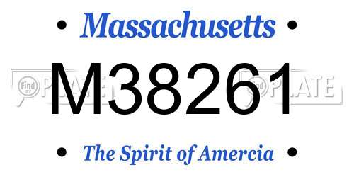 M38261 Massachusetts License Plate