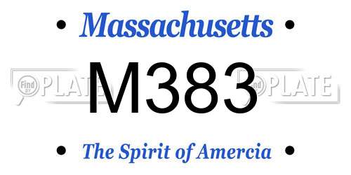 M383 Massachusetts License Plate