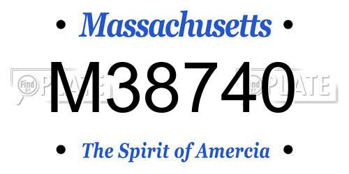 M38740 Massachusetts License Plate
