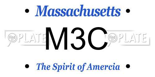 M3C Massachusetts License Plate