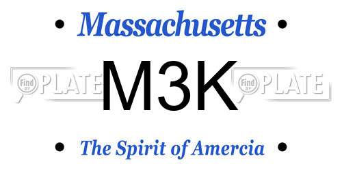 M3K Massachusetts License Plate