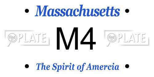 M4 Massachusetts License Plate