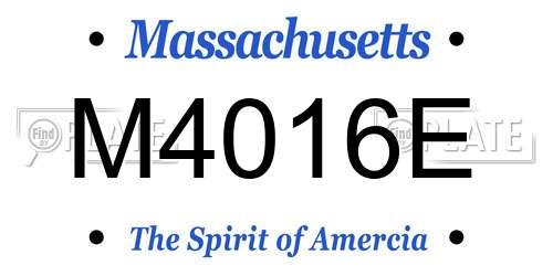 M4016E Massachusetts License Plate