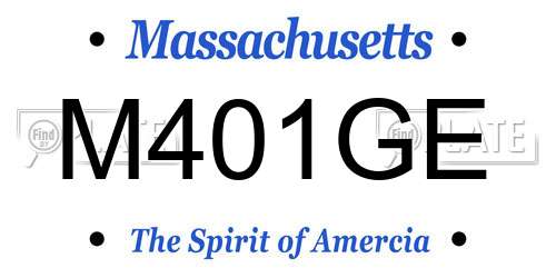 M401GE Massachusetts License Plate