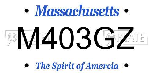 M403GZ Massachusetts License Plate