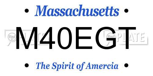 M40EGT Massachusetts License Plate