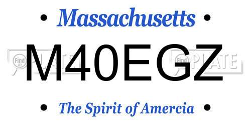 M40EGZ Massachusetts License Plate