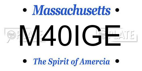 M40IGE Massachusetts License Plate