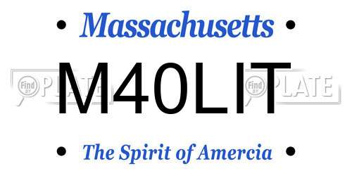 M40LIT Massachusetts License Plate