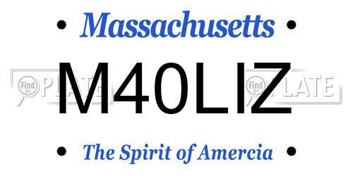 M40LIZ Massachusetts License Plate