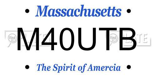 M40UTB Massachusetts License Plate