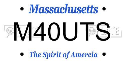 M40UTS Massachusetts License Plate