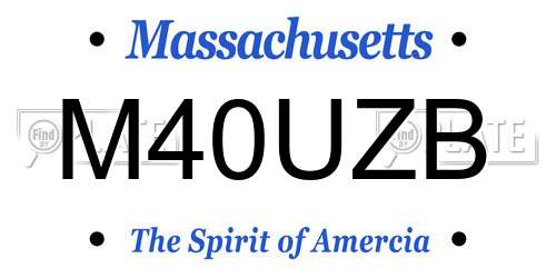 M40UZB Massachusetts License Plate