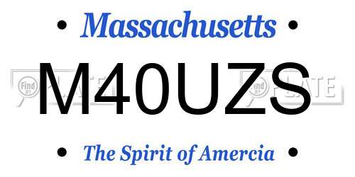 M40UZS Massachusetts License Plate