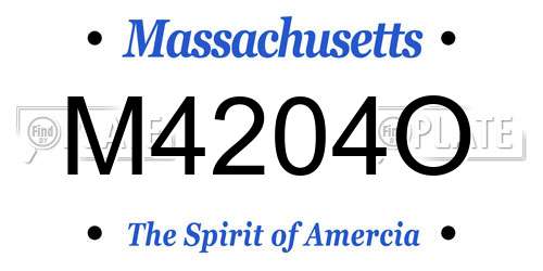 M4204O Massachusetts License Plate