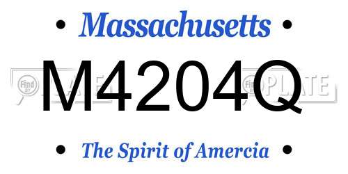 M4204Q Massachusetts License Plate