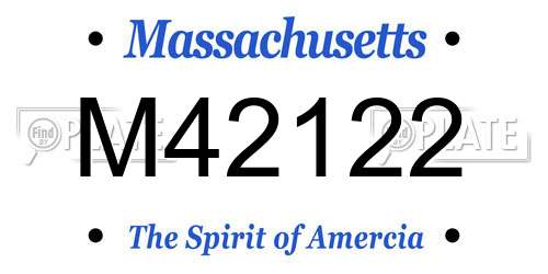 M42122 Massachusetts License Plate