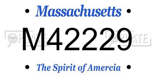 M42229 Massachusetts License Plate