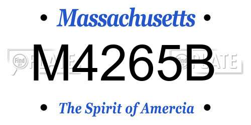 M4265B Massachusetts License Plate