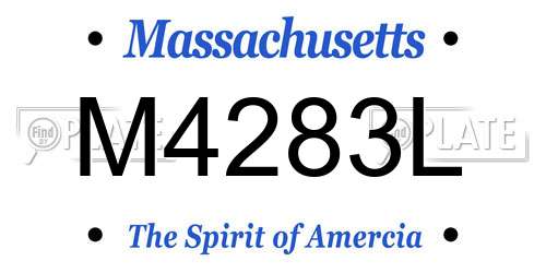 M4283L Massachusetts License Plate