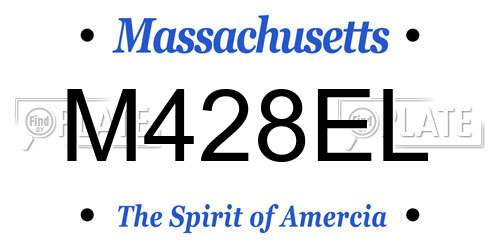 M428EL Massachusetts License Plate