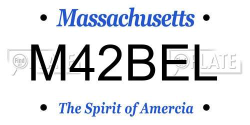 M42BEL Massachusetts License Plate