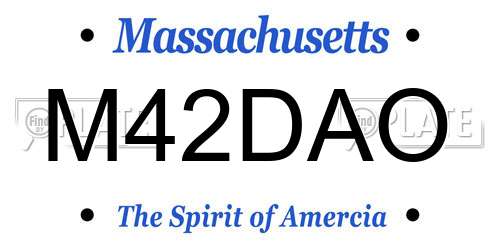 M42DAO Massachusetts License Plate