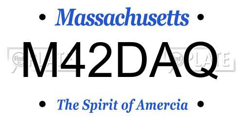 M42DAQ Massachusetts License Plate