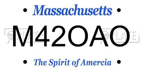 M42OAO Massachusetts License Plate