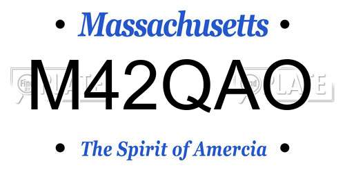 M42QAO Massachusetts License Plate