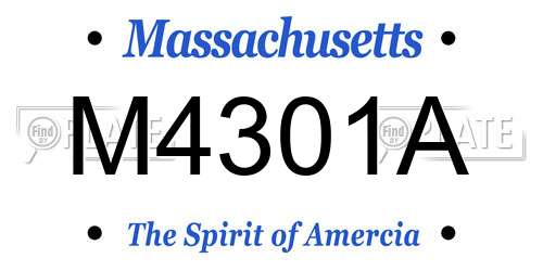 M4301A Massachusetts License Plate