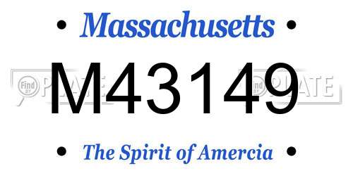 M43149 Massachusetts License Plate