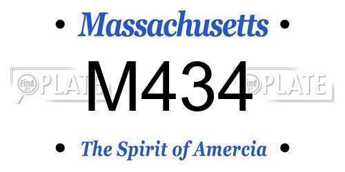 M434 Massachusetts License Plate