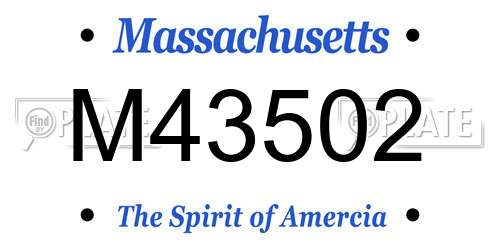 M43502 Massachusetts License Plate