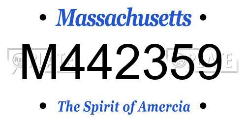 M442359 Massachusetts License Plate