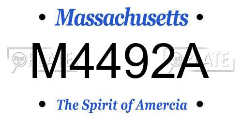 M4492A Massachusetts License Plate