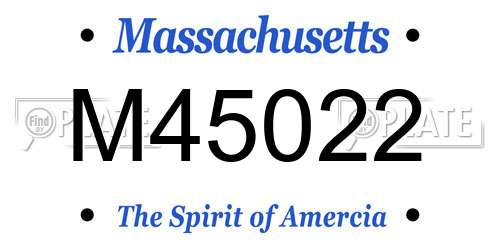 M45022 Massachusetts License Plate
