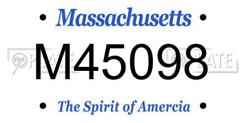 M45098 Massachusetts License Plate