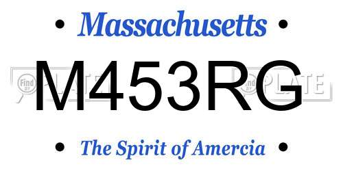 M453RG Massachusetts License Plate