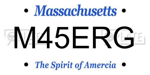 M45ERG Massachusetts License Plate
