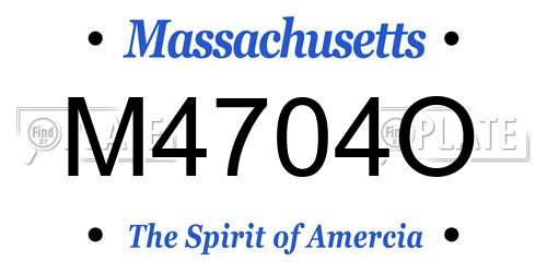 M4704O Massachusetts License Plate