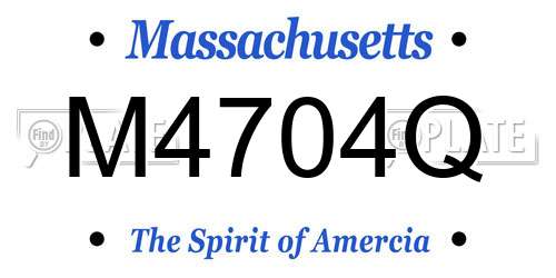 M4704Q Massachusetts License Plate