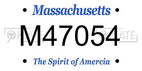 M47054 Massachusetts License Plate