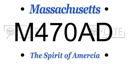 M470AD Massachusetts License Plate
