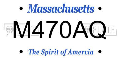 M470AQ Massachusetts License Plate