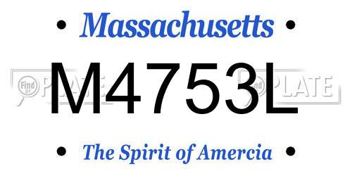 M4753L Massachusetts License Plate