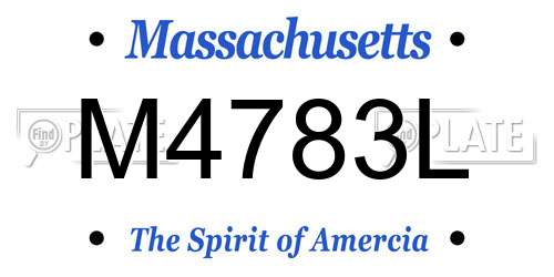 M4783L Massachusetts License Plate