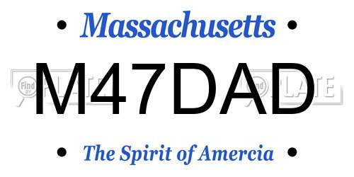 M47DAD Massachusetts License Plate